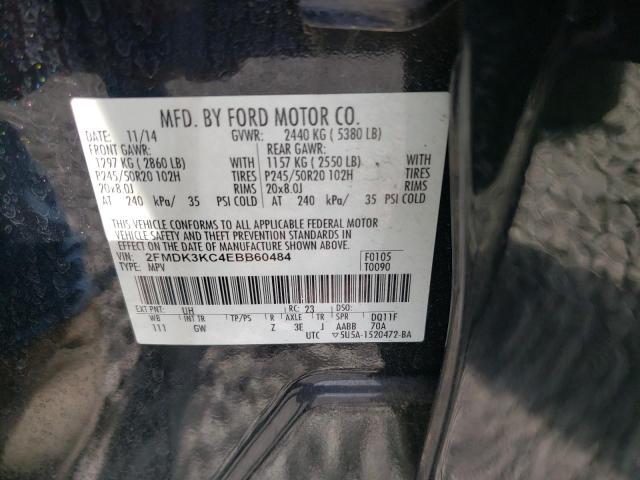 Photo 10 from auction – 2014 FORD EDGE LIMIT with VIN 2FMDK3KC4EBB60484
