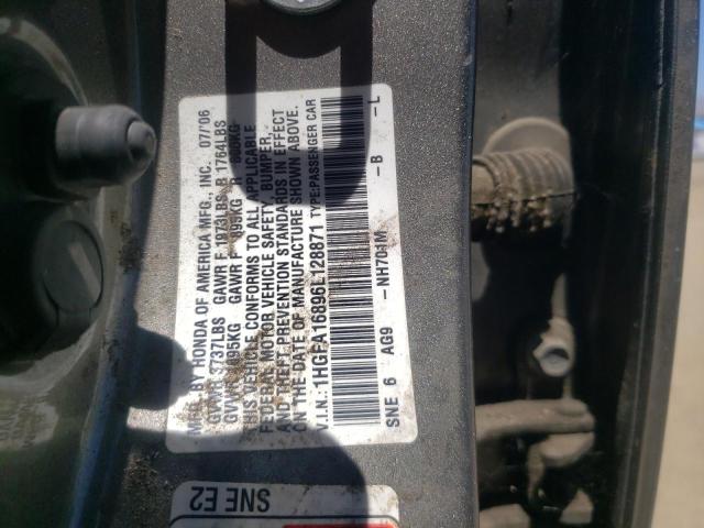 Photo 10 from auction – 2006 HONDA CIVIC EX with VIN 1HGFA16896L128871