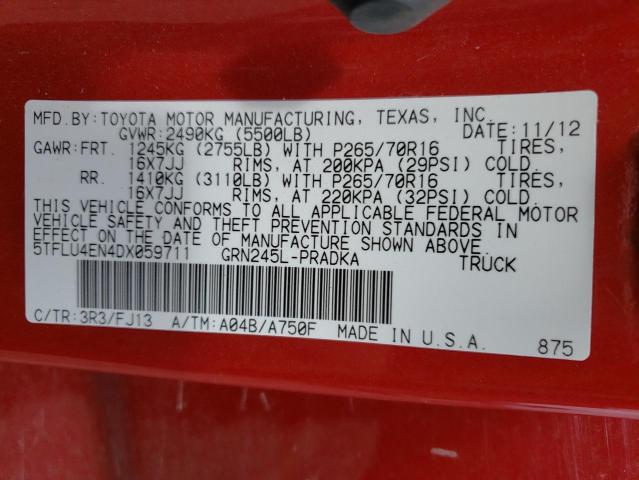 Photo 10 from auction – 2013 TOYOTA TACOMA DOU with VIN 5TFLU4EN4DX059711