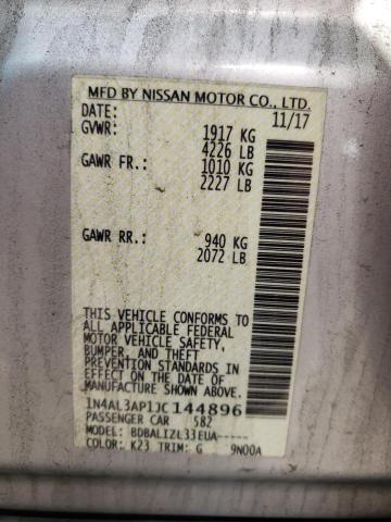 Photo 10 from auction – 2018 NISSAN ALTIMA 2.5 with VIN 1N4AL3AP1JC144896