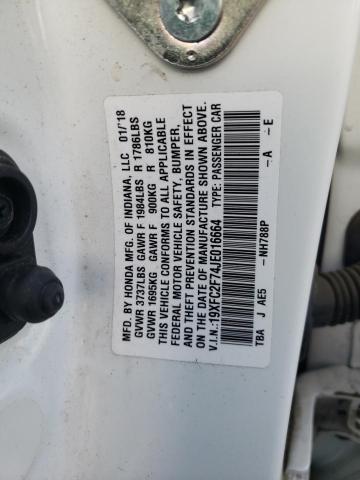Photo 10 from auction – 2018 HONDA CIVIC EX with VIN 19XFC2F74JE016664