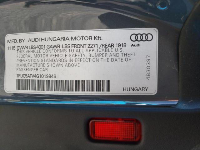 Photo 10 from auction – 2016 AUDI TT with VIN TRUC5AFV4G1019846