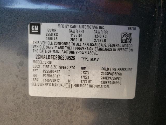 Photo 10 from auction – 2011 CHEVROLET EQUINOX LS with VIN 2CNALBEC2B6209529