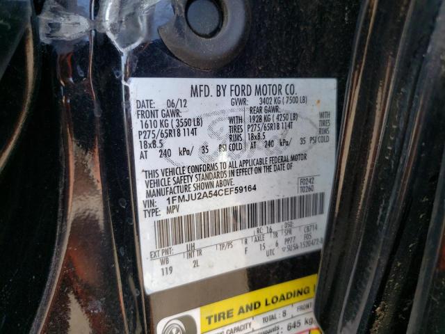 Photo 10 from auction – 2012 FORD EXPEDITION with VIN 1FMJU2A54CEF59164