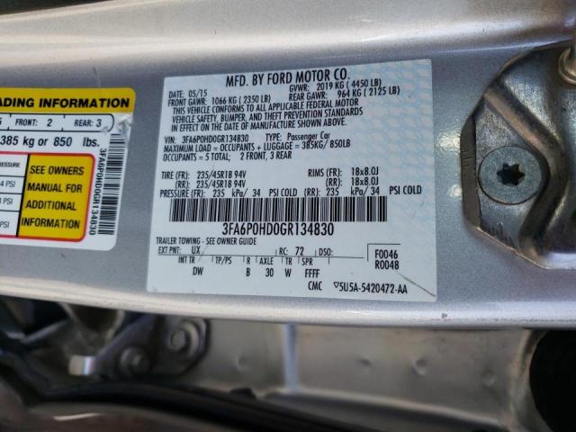 Photo 10 from auction – 2016 FORD FUSION SE with VIN 3FA6P0HD0GR134830