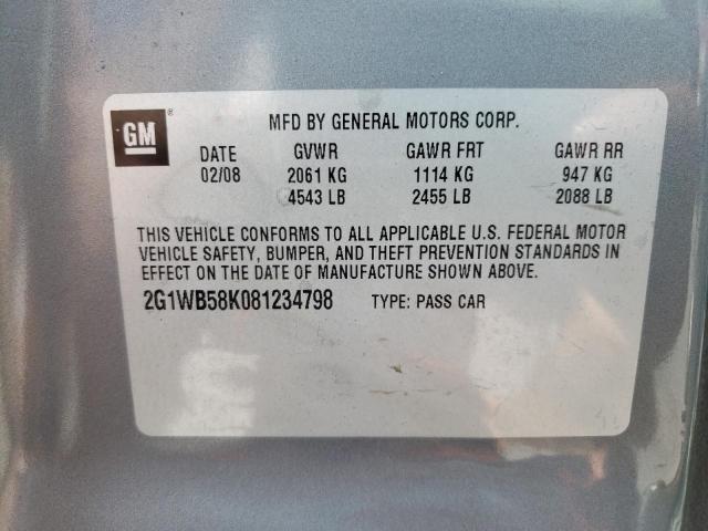 Photo 10 from auction – 2008 CHEVROLET IMPALA LS with VIN 2G1WB58K081234798