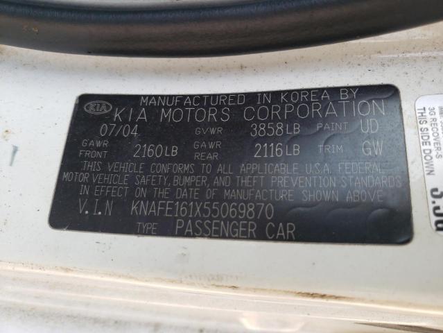 Photo 10 from auction – 2005 KIA SPECTRA5 with VIN KNAFE161X55069870