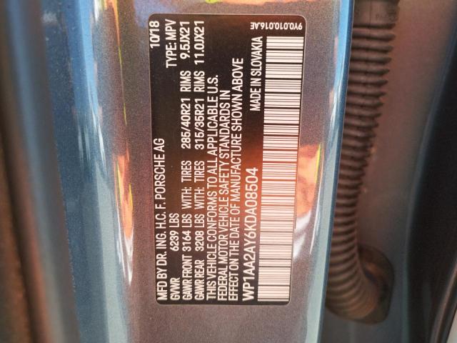 Photo 10 from auction – 2019 PORSCHE CAYENNE with VIN WP1AA2AY6KDA08504