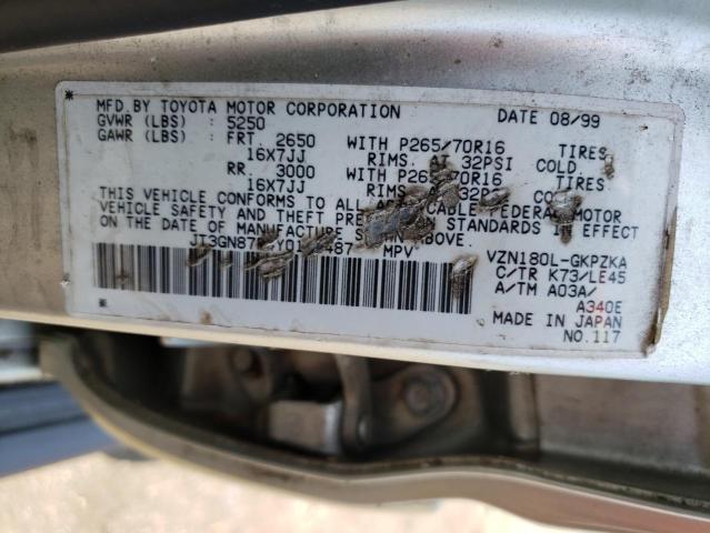 Photo 10 from auction – 2000 TOYOTA 4RUNNER LI with VIN JT3GN87R4Y0136487