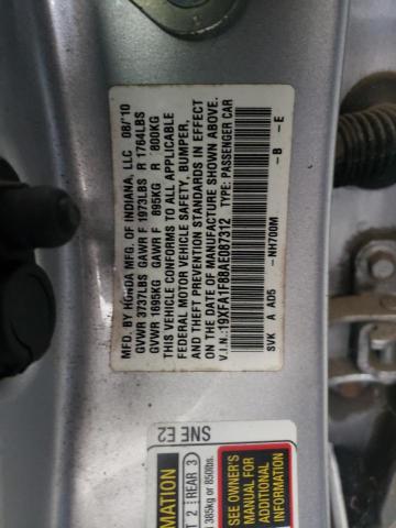 Photo 10 from auction – 2010 HONDA CIVIC EX with VIN 19XFA1F88AE087312