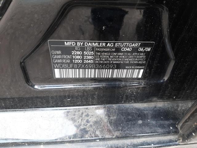 Photo 10 from auction – 2009 MERCEDES-BENZ E-CLASS with VIN WDBUF87X69B366093