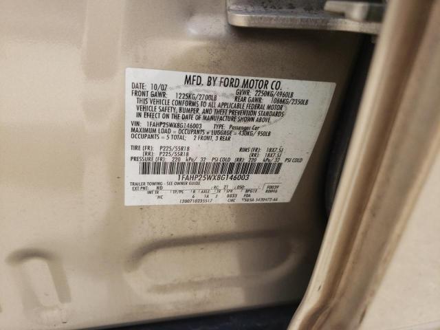 Photo 10 from auction – 2008 FORD TAURUS LIM with VIN 1FAHP25WX8G146003