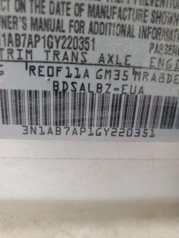 Photo 10 from auction – 2016 NISSAN SENTRA S with VIN 3N1AB7AP1GY220351