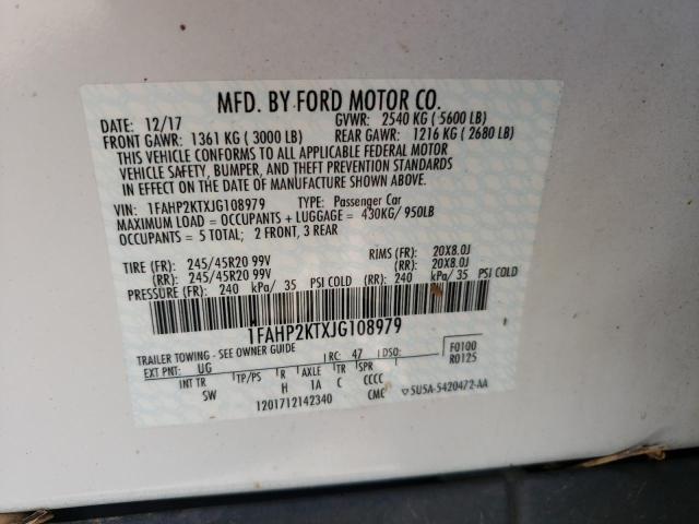 Photo 10 from auction – 2018 FORD TAURUS SHO with VIN 1FAHP2KTXJG108979