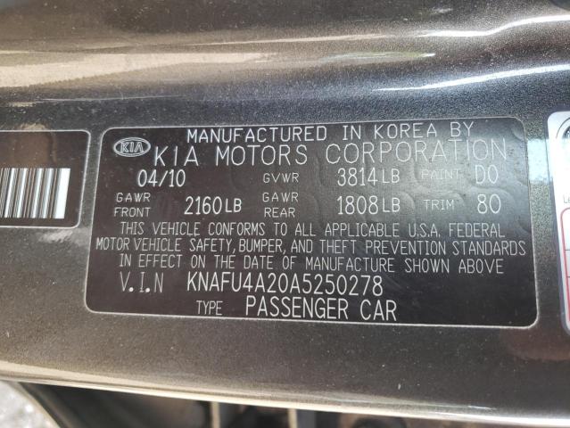 Photo 10 from auction – 2010 KIA FORTE EX with VIN KNAFU4A20A5250278