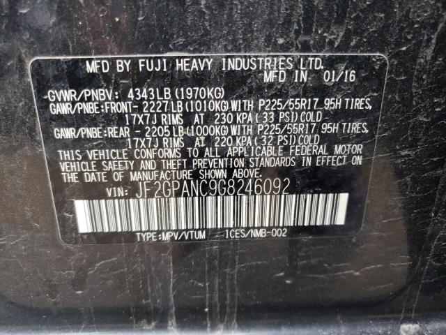 Photo 10 from auction – 2016 SUBARU CROSSTREK with VIN JF2GPANC9G8246092