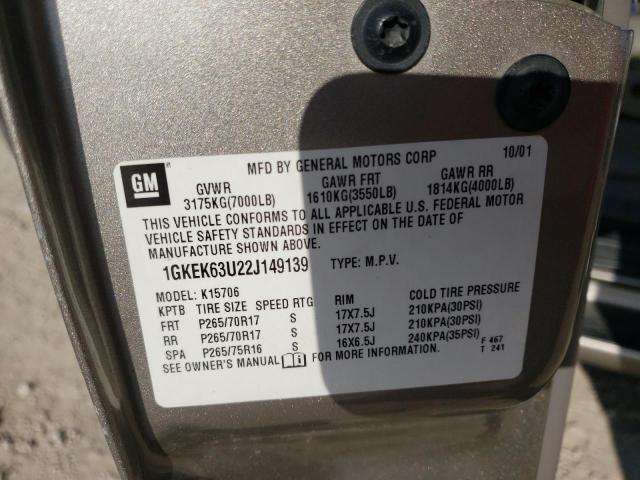 Photo 10 from auction – 2002 GMC DENALI with VIN 1GKEK63U22J149139