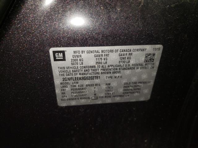 Photo 10 from auction – 2016 CHEVROLET EQUINOX LS with VIN 2GNFLEEK8G6202781