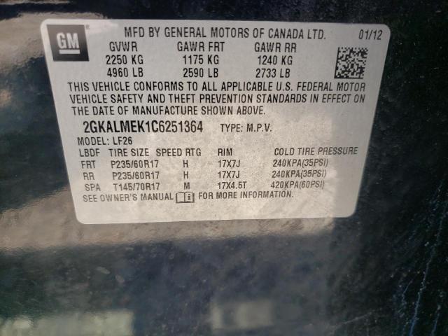 Photo 10 from auction – 2012 GMC TERRAIN SL with VIN 2GKALMEK1C6251364