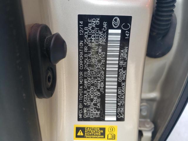 Photo 10 from auction – 2015 LEXUS ES 350 with VIN JTHBK1GG4F2178193