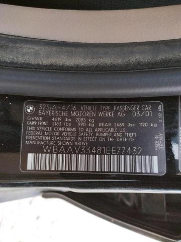 Photo 10 from auction – 2001 BMW 325 I with VIN WBAAV33481EE77432