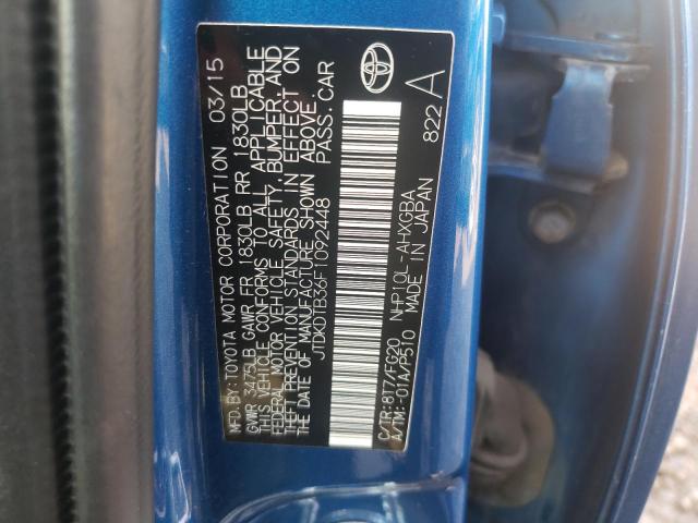 Photo 10 from auction – 2015 TOYOTA PRIUS C with VIN JTDKDTB36F1092448
