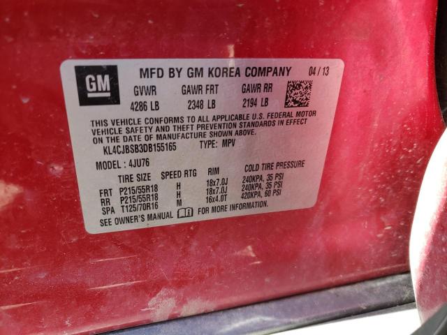 Photo 10 from auction – 2013 BUICK ENCORE CON with VIN KL4CJBSB3DB155165