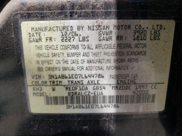 Photo 10 from auction – 2007 NISSAN SENTRA 2.0 with VIN 3N1AB61E07L644786