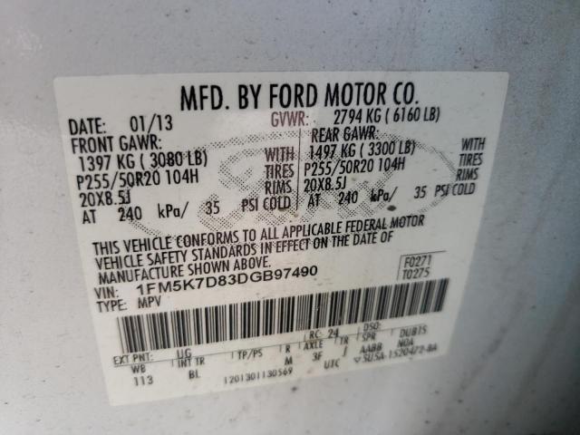 Photo 10 from auction – 2013 FORD EXPLORER X with VIN 1FM5K7D83DGB97490