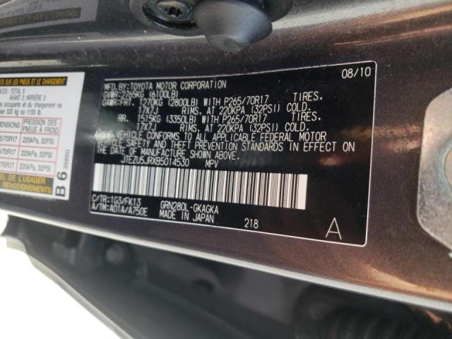 Photo 10 from auction – 2011 TOYOTA 4RUNNER SR with VIN JTEZU5JRXB5014530