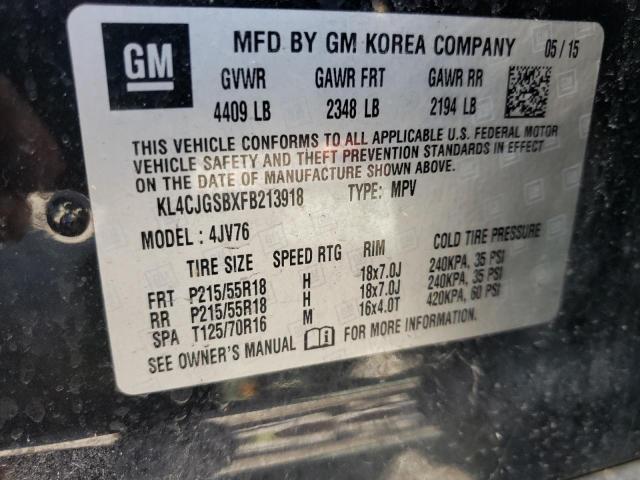 Photo 10 from auction – 2015 BUICK ENCORE with VIN KL4CJGSBXFB213918