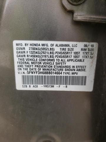 Photo 10 from auction – 2011 HONDA PILOT EXL with VIN 5FNYF3H68BB014664