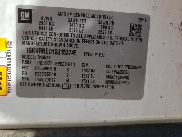 Photo 10 from auction – 2016 GMC ACADIA SLE with VIN 1GKKRNED1GJ153745