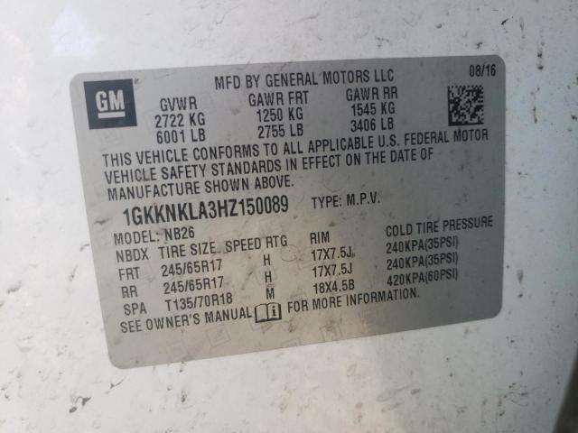 Photo 10 from auction – 2017 GMC ACADIA SLE with VIN 1GKKNKLA3HZ150089