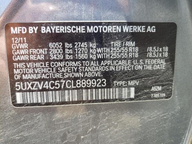 Photo 10 from auction – 2012 BMW X5 XDRIVE3 with VIN 5UXZV4C57CL889923