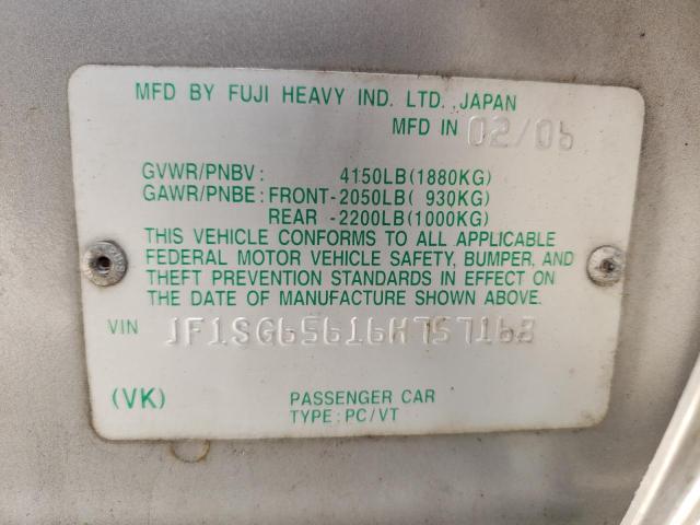 Photo 10 from auction – 2006 SUBARU FORESTER 2 with VIN JF1SG65616H757168