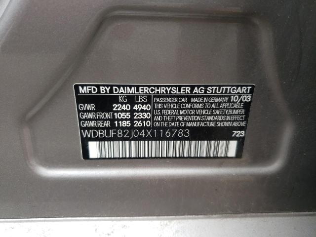 Photo 10 from auction – 2004 MERCEDES-BENZ E 320 4MAT with VIN WDBUF82J04X116783