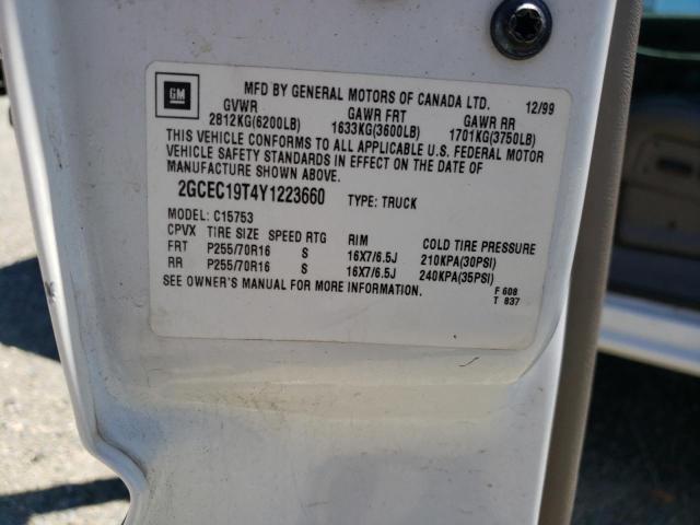 Photo 10 from auction – 2000 CHEVROLET SILVERADO with VIN 2GCEC19T4Y1223660