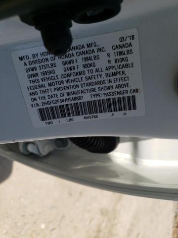 Photo 10 from auction – 2018 HONDA CIVIC LX with VIN 2HGFC2F54JH548887