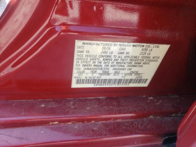 Photo 10 from auction – 2007 NISSAN MAXIMA SE with VIN 1N4BA41E07C813201