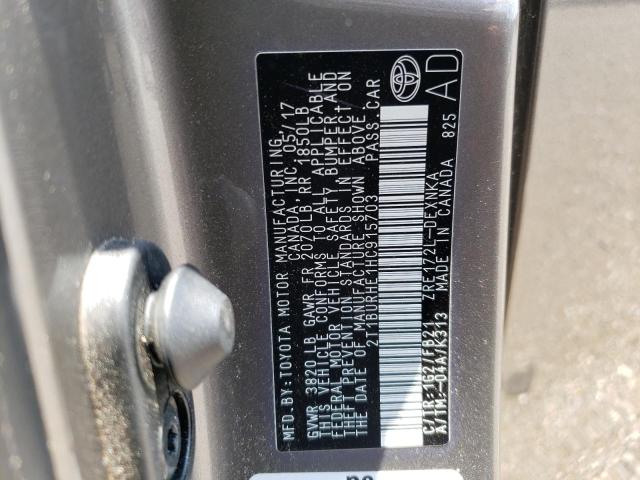 Photo 10 from auction – 2017 TOYOTA COROLLA L with VIN 2T1BURHE1HC915703