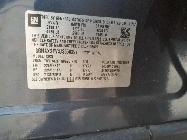 Photo 10 from auction – 2018 CHEVROLET EQUINOX LT with VIN 3GNAXSEV4JS550397