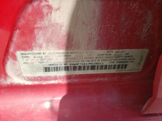 Photo 10 from auction – 2007 VOLKSWAGEN JETTA with VIN 3VWGF71K17M128211