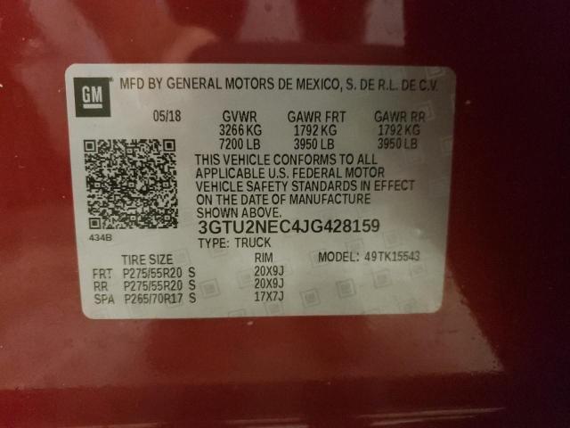 Photo 10 from auction – 2018 GMC SIERRA K15 with VIN 3GTU2NEC4JG428159