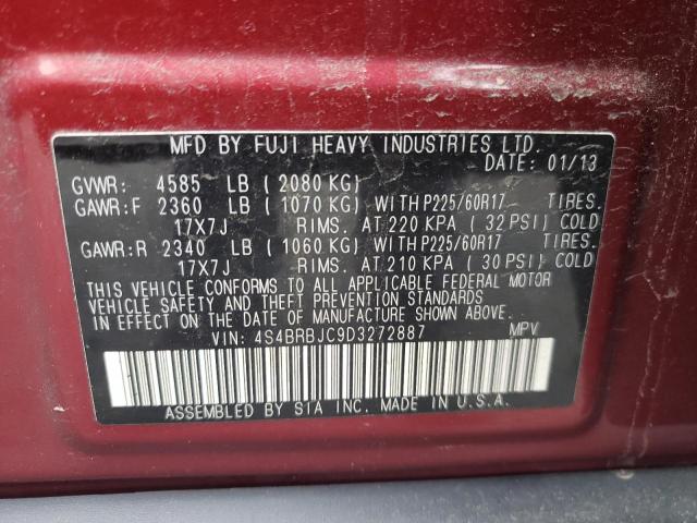 Photo 10 from auction – 2013 SUBARU OUTBACK 2. with VIN 4S4BRBJC9D3272887