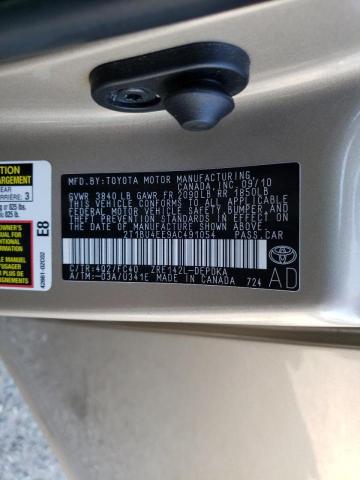 Photo 10 from auction – 2010 TOYOTA COROLLA BA with VIN 2T1BU4EE9AC491054