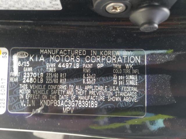 Photo 10 from auction – 2016 KIA SPORTAGE with VIN KNDPB3AC3G7839189