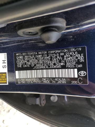 Photo 10 from auction – 2020 TOYOTA COROLLA LE with VIN JTDEBRBEXLJ008585
