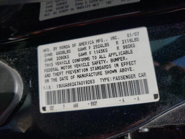 Photo 10 from auction – 2007 ACURA TL with VIN 19UUA66247A019263