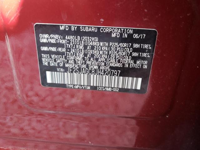 Photo 10 from auction – 2018 SUBARU FORESTER 2 with VIN JF2SJAGC8JH420797